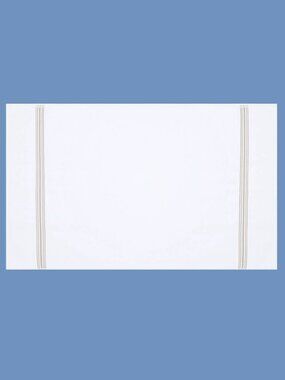 new Nestwell 100% Hygro Cotton 22x34" TUB MAT - WHITE w/ TAN Stripes